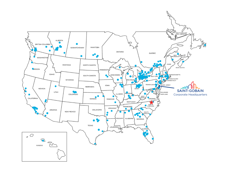 Saint-Gobain North America locations featuring Oxford, NC
